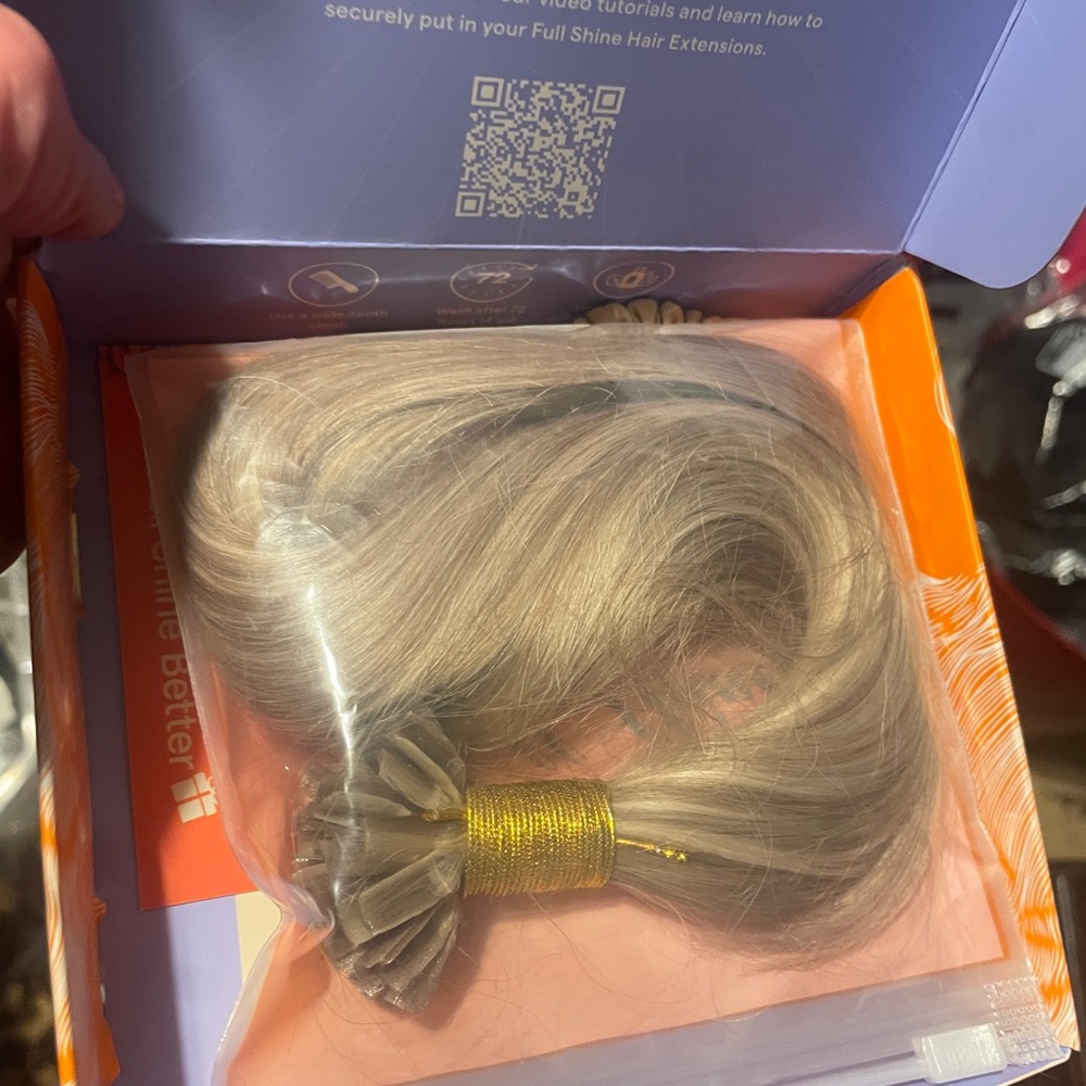 NWT Full Shine Utip Blonde Human Hair Extensions